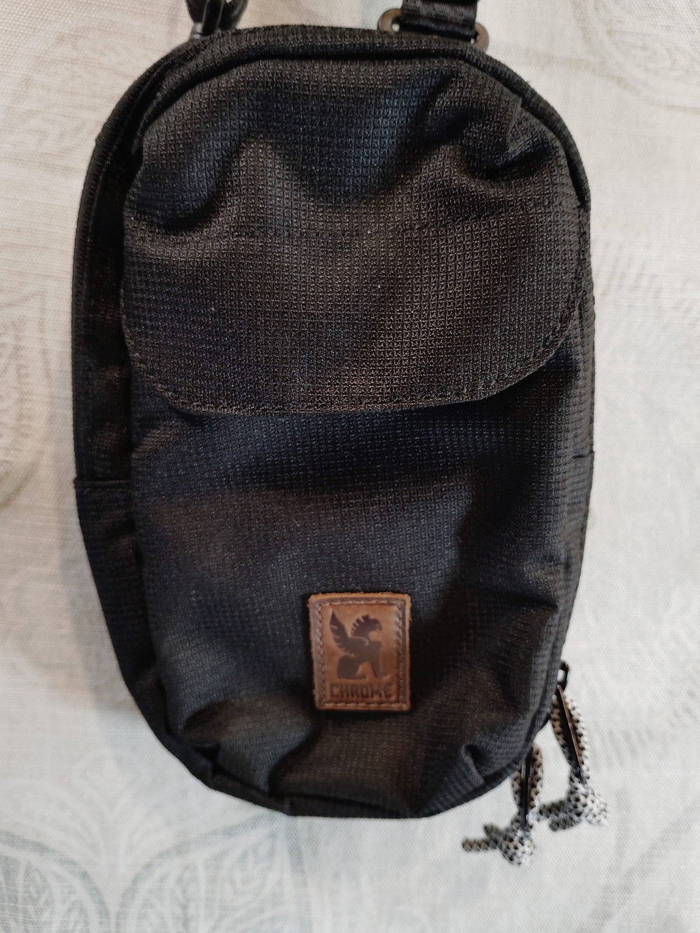 Men's Black Compact Messenger Crossbody Bag